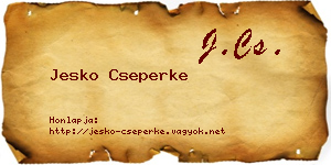 Jesko Cseperke névjegykártya